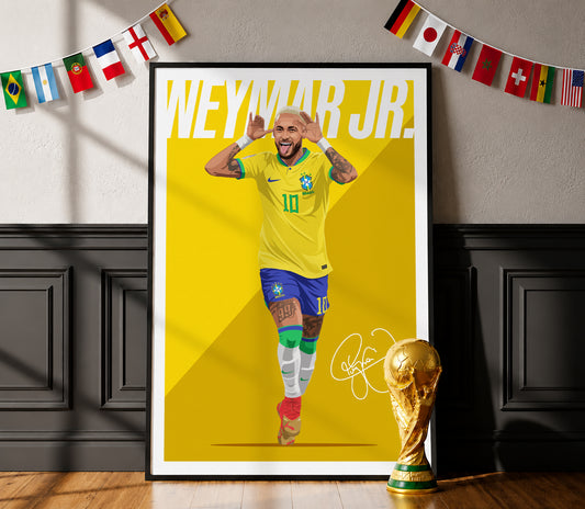 Neymar Jr. (Brazil) 2022 Poster
