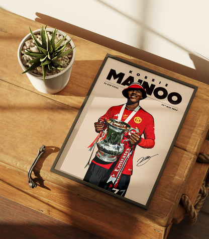 Kobbie Mainoo FA Cup 4K Poster