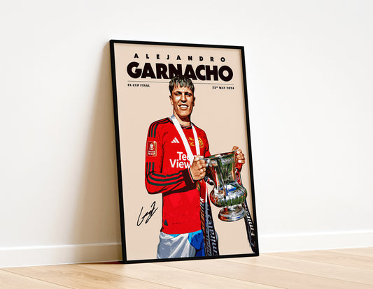 Alejandro Garnacho FA Cup 4K Poster