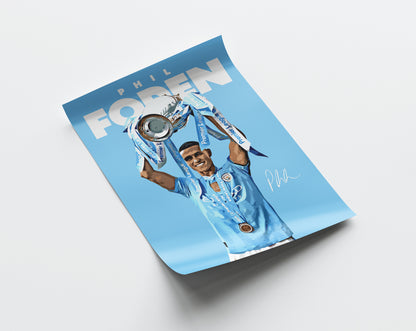 Phil Foden 'Champions 23/24' 4K Poster