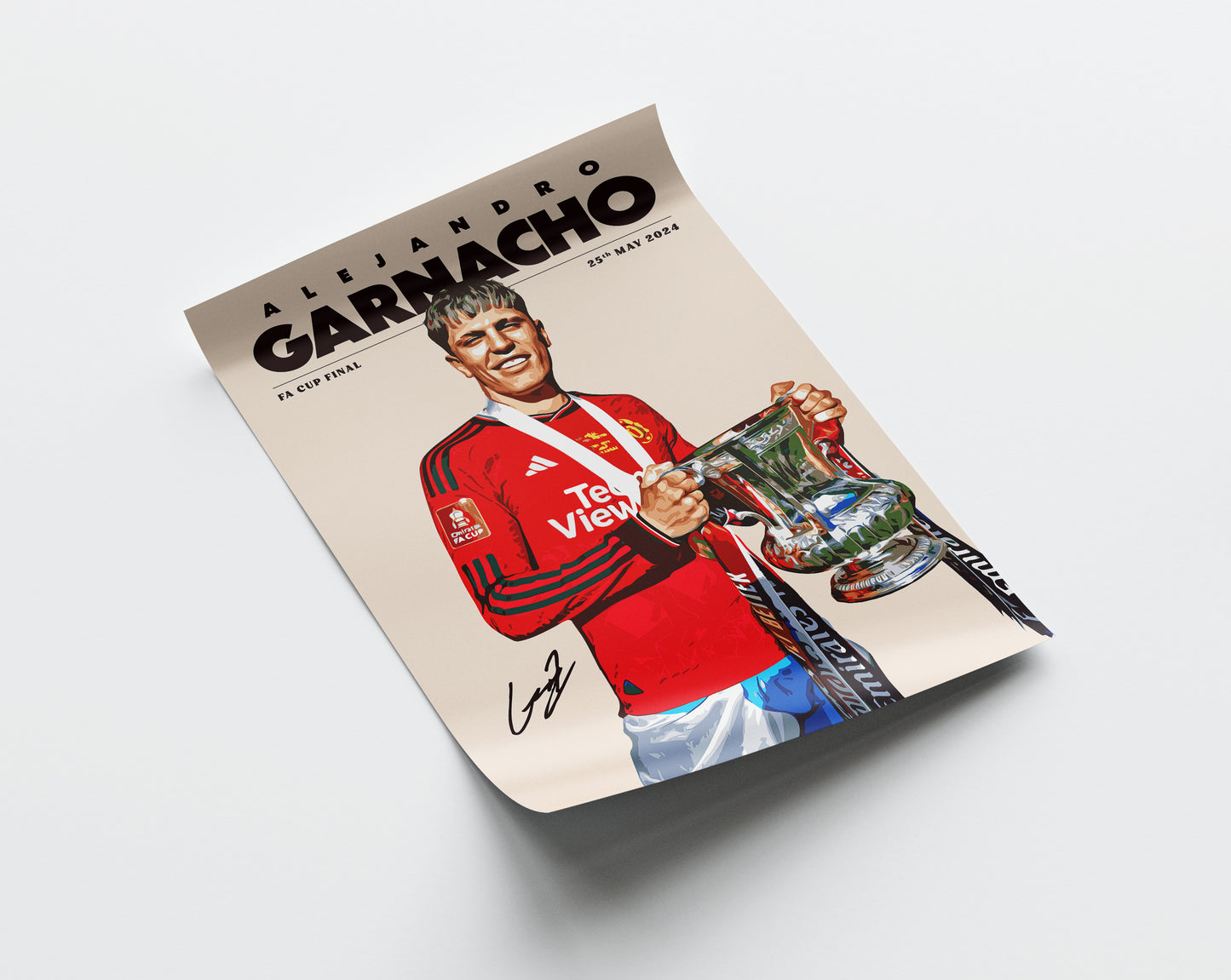 Alejandro Garnacho FA Cup 4K Poster