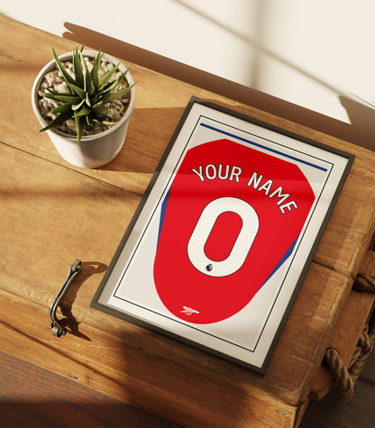 Arsenal Shirt 24/25 Customisable Poster