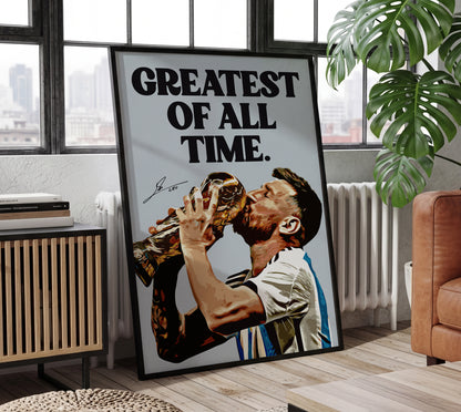 Lionel Messi 'Greatest Of All Time' 4K Icon Poster