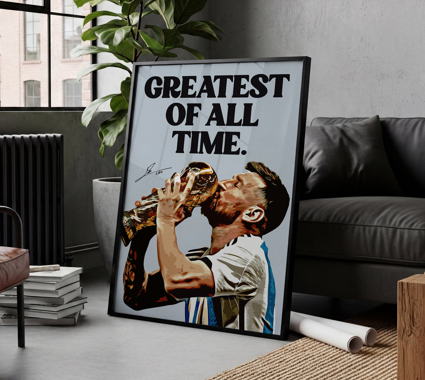 Lionel Messi 'Greatest Of All Time' 4K Icon Poster