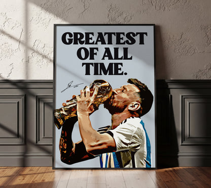 Lionel Messi 'Greatest Of All Time' 4K Icon Poster