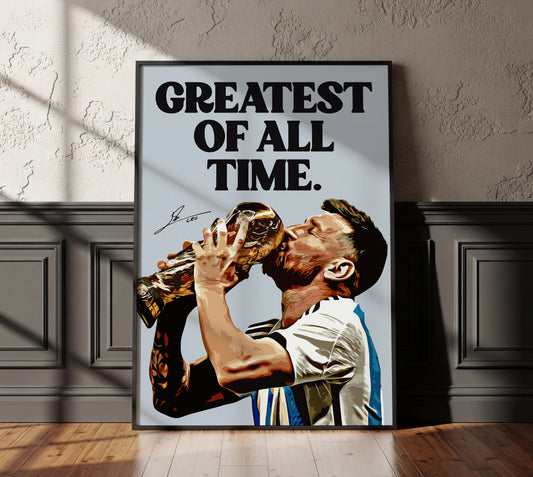 Lionel Messi 'Greatest Of All Time' 4K Icon Poster