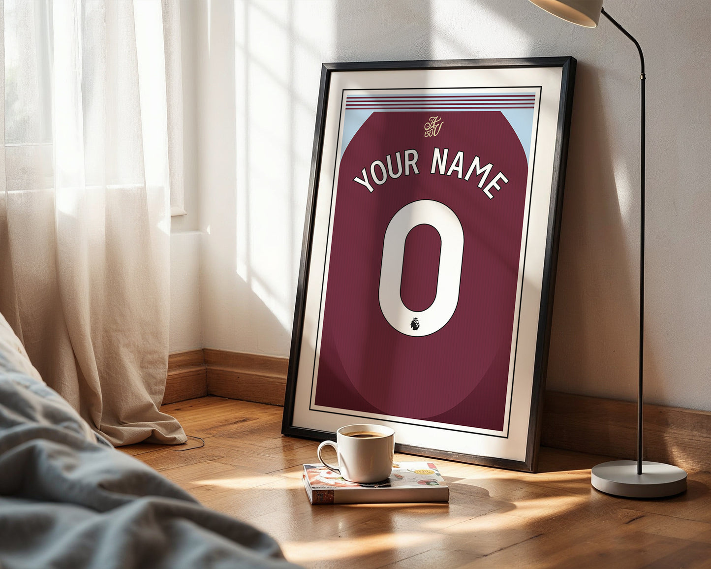 Aston Villa Shirt 24/25 Customisable Poster