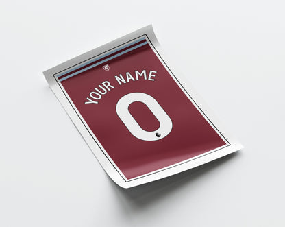 West Ham United Shirt 24/25 Customisable Poster