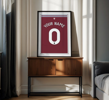 West Ham United Shirt 24/25 Customisable Poster