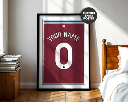 West Ham United Shirt 24/25 Customisable Poster